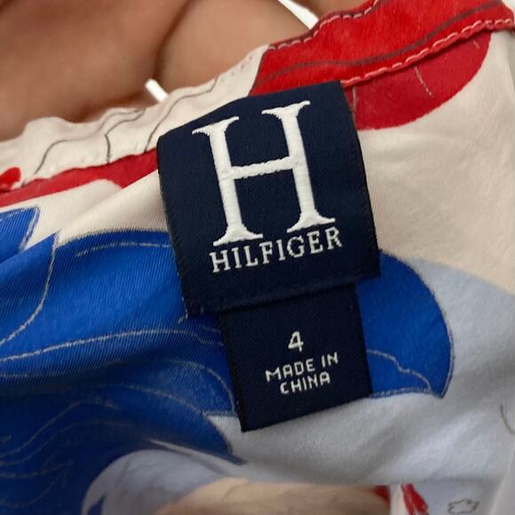 NWOT TOMMY HILFIGER Top Skirt Set 4 VTG Silk Floral Off Shoulder Short Sleeve - Picture 2 of 7